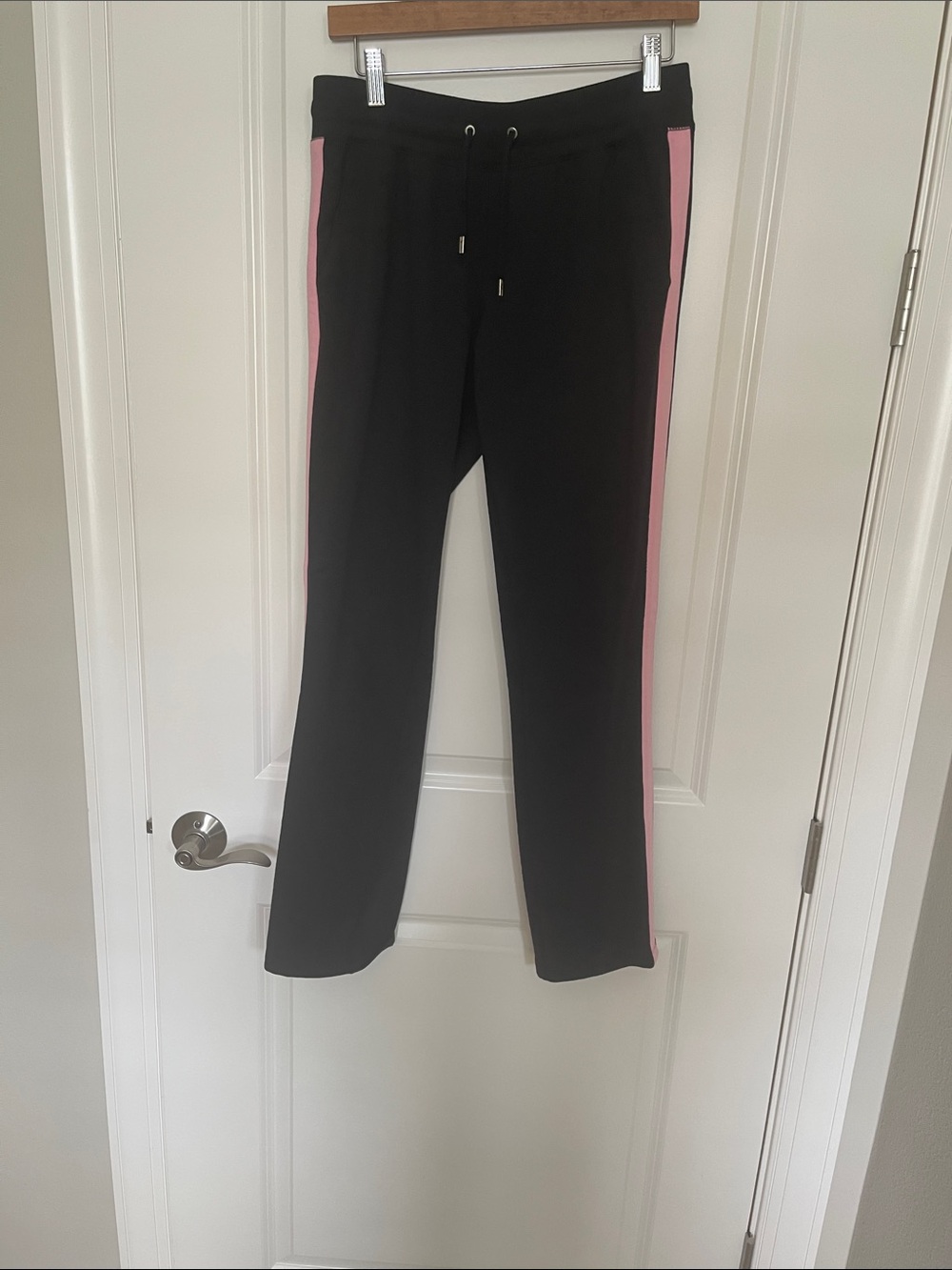 Polo by Ralph Lauren Black Track Pants with Pink Side Stripes matching jacket